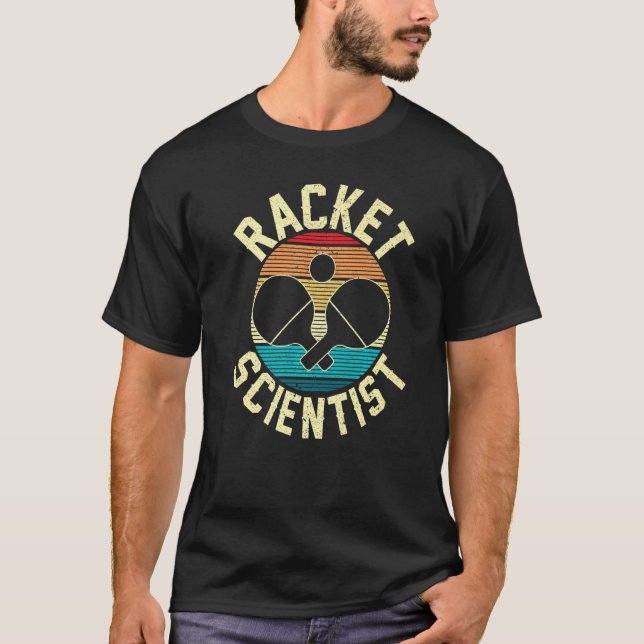 T-shirt Retro Table Tennis Racket Scientist Ping Pong Prem (Devant)