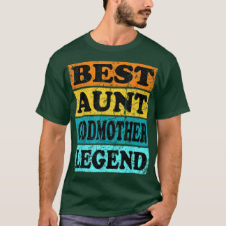 T-shirt Retro Tante Godmère De Godson Godgirl Legen