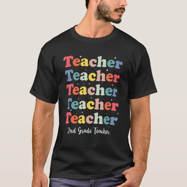 T-shirt Retro Teacher Inspirational Back to School 2nd Gra (Devant)