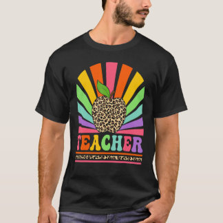 T-shirt Retro Teacher Inspirational Colorful Back To Schoo