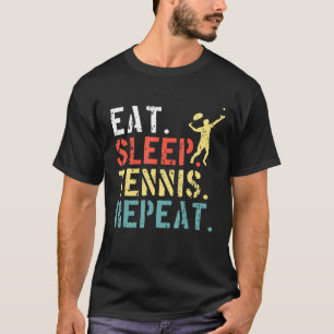 T-shirt Retro Tennis Player Sports Mangez Sleep Tennis Rép