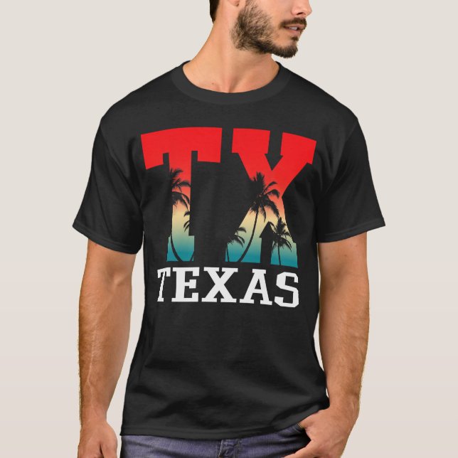 T-shirt Retro Texas Palm Tree Souvenirs Vintage (Devant)