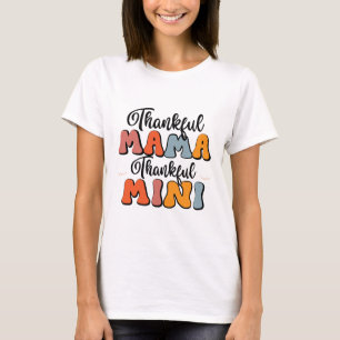 T-shirt Rétro Thankful Mama Merci Mini - Automne
