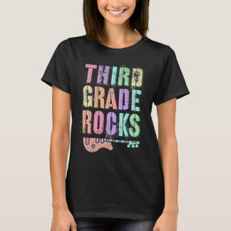 T-shirt Retro THIRD GRADE ROCKS Student Rockstar Teacher 3