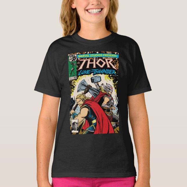 T-shirt Retro Thor : Love and Thunder Comic Couverture Hom (Devant)