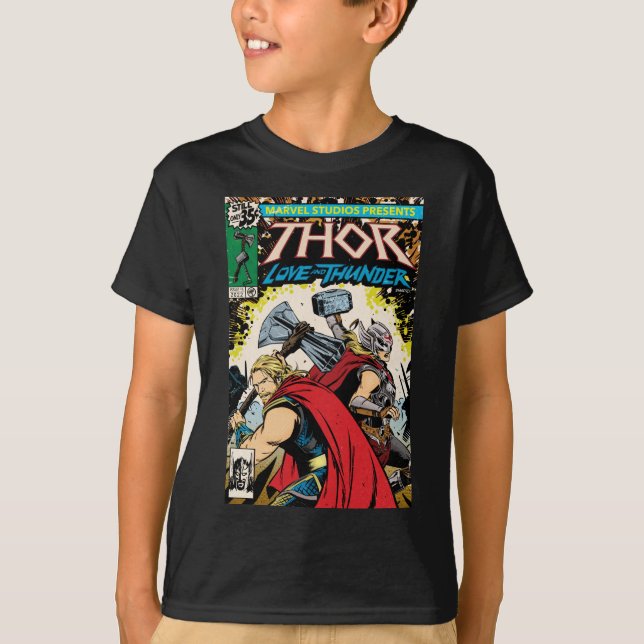 T-shirt Retro Thor : Love and Thunder Comic Couverture Hom (Devant)