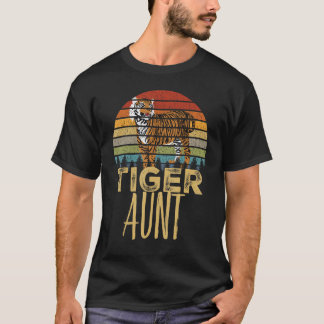 T-shirt Retro Tiger Tante Sunset African Safari Cadeau