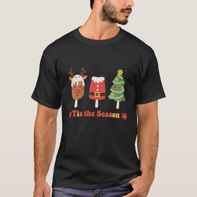 T-shirt Retro Tis Season Noël Popsicles Holiday (Devant)