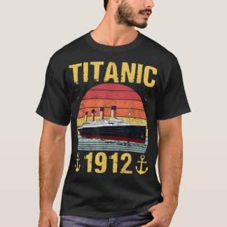 T-shirt Retro Titanic 1912 Bateau de croisière Navire Vint