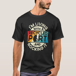 T-shirt Rétro Transplant Le Foie Survivant Je Vis Avec Rec