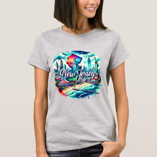 T-shirt Retro Travel Map US States Vintage USA State Map