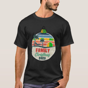 T-shirt Retro Tropical Famille Noël 2023 Palme de vacances