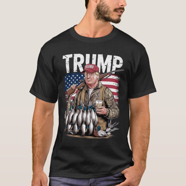 T-shirt Retro Trump Chasse Canard Bonjour Chasse Saison No (Devant)
