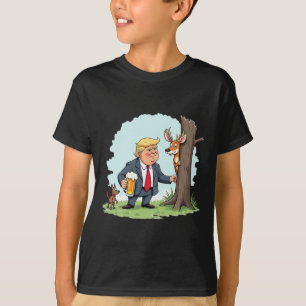 T-shirt Retro Trump Chasse Deer Drôle Bière Boire Hunti