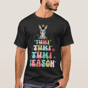 T-shirt Retro Tuki Tuki Âne C'est La Saison Arbre De Noël 