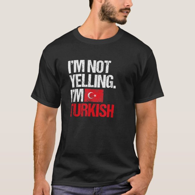 T-shirt Retro Turquie Vêtements Unisex Adultes Noir Petite (Devant)