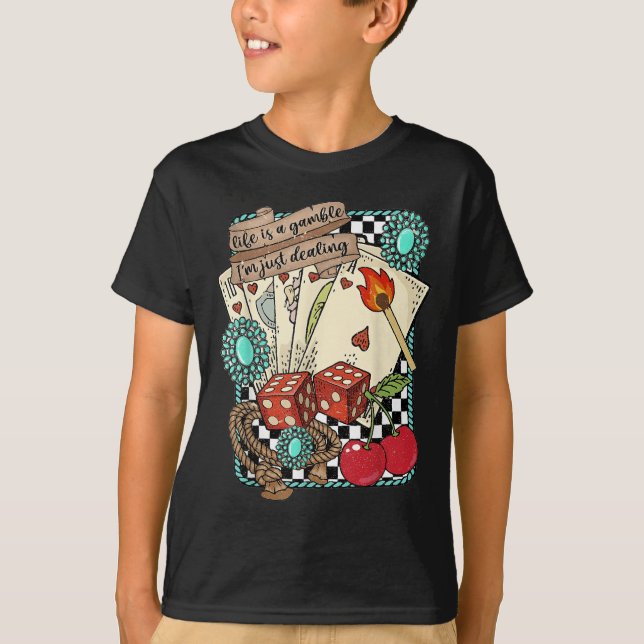 T-shirt Retro Turquoise Western Wild West Cowboy Cowgirl  (Devant)