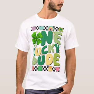 T-shirt Retro Un Mec Chanceux St Patricks Day Shamrock Cha