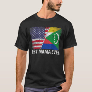 T-shirt Retro Us Comoros Drapeau Meilleure maman Jour des