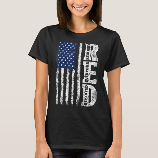 T-shirt Retro US Drapeau Se souvenir de tout vétéran déplo (Devant)