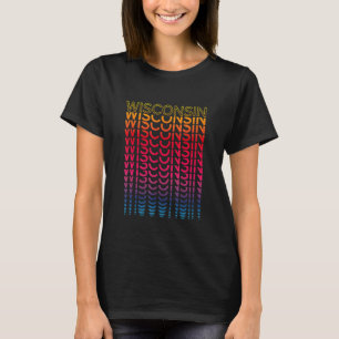 T-shirt Rétro Usa Colorful State Nostalgine Wisconsin