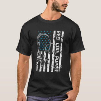 T-shirt Retro USA Drapeau Cool Poppie Pêche Pères Da