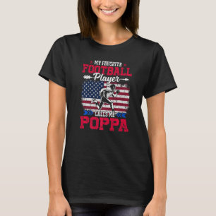 T-shirt Retro Usa Drapeau Football Player Me Appelle Poppa