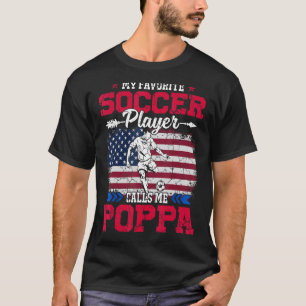 T-shirt Retro Usa Drapeau joueur de football me appelle Po
