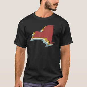 T-shirt Retro USA State Vintage Map New York