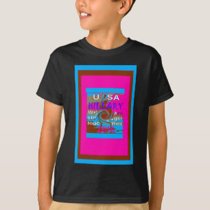 T-shirt Retro USA Stronger Together Abstrait Art Print