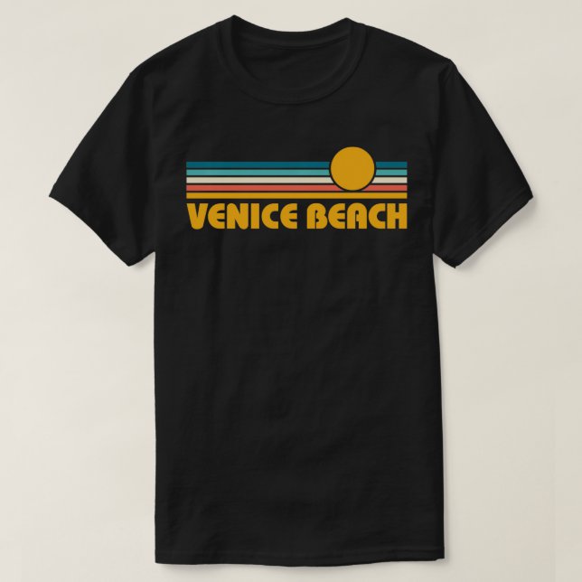 T-shirt Retro Venice Beach California Sunset (Design devant)