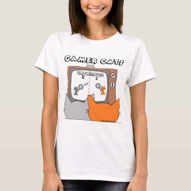 T-shirt "RETRO VIDEO GAME CATS" Cartoon Cats (Devant)