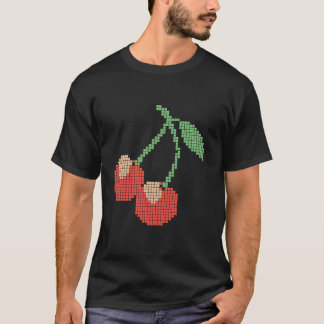 T-shirt Retro Vidéo Jeu Pixel Cherry Cool Cherries Amateur
