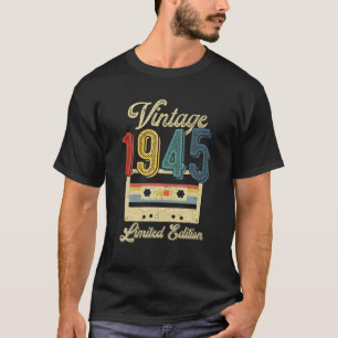 T-shirt Rétro Vintage 1945 Cassette 77Th Birthday Mus