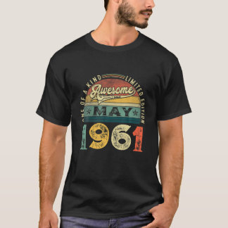T-shirt Retro Vintage 1961 Anniversaire Age Perfection Fiè