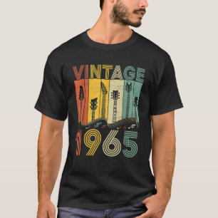 T-shirt Rétro Vintage 1965 Guitariste 1965 Anniversaire Gu