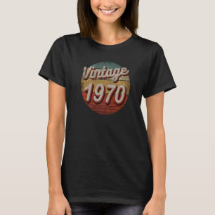 T-shirt Rétro Vintage 1970 Hommes Femmes Anniversaire Né E
