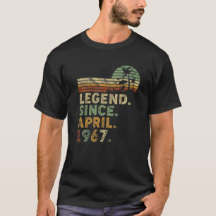 T-shirt Retro Vintage 55 ans Avril Né Légende depuis 1966