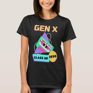 T-shirt Retro Vintage 90 Classe De 1990 Gen X Filles Anniv