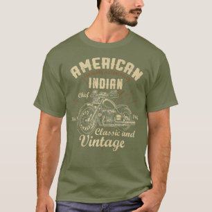 T-shirt Retro Vintage American Motorcycle Indian pour la v