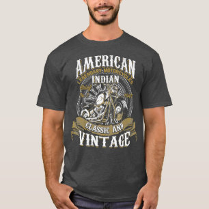 T-shirt Retro Vintage American Motorcycle Indian pour la v