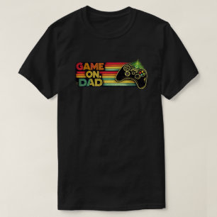 T-shirt Rétro Vintage Arc-en-ciel Game On Papa Joueur d'Ar