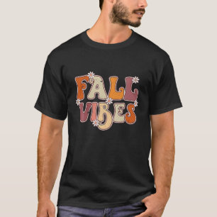T-shirt Retro Vintage Automne Vibes Fleurs de marguerite H
