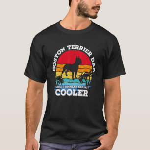 T-shirt Retro Vintage Best Boston Terrier Papa Jamais Père