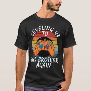 T-shirt Retro Vintage Bro Boys Leveling Jusqu'À Big Brothe