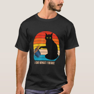 T-shirt Retro Vintage Cat Do What I Want Cat Cat Mom T