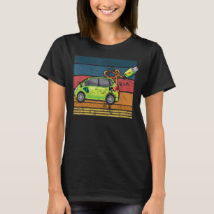 T-shirt Retro Vintage Ev Est Véhicule Électrique Chargemen