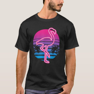 T-shirt Retro Vintage Flamant rose Oiseau Amour été