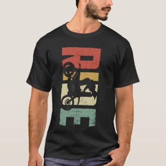 T-shirt Retro Vintage Flying Dirt Vélo Rider Funny Motocro