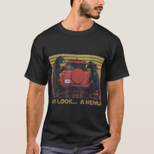 T-shirt Retro Vintage Funny Bear Hey Regarde Un Menu Campi